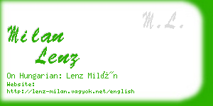 milan lenz business card